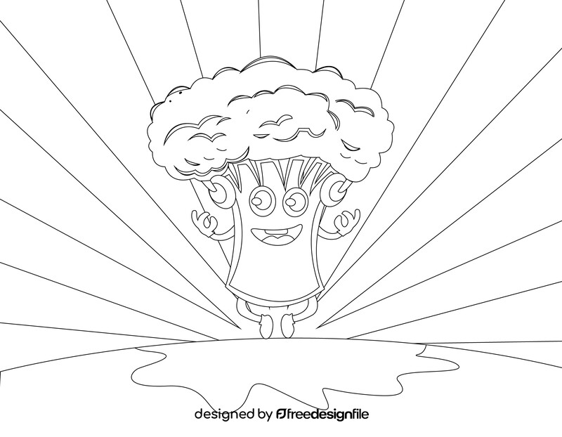 Broccoli doing yoga black and white vector