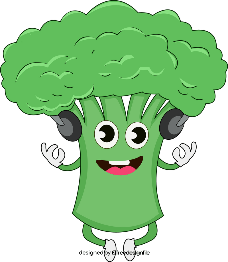 Broccoli doing yoga clipart