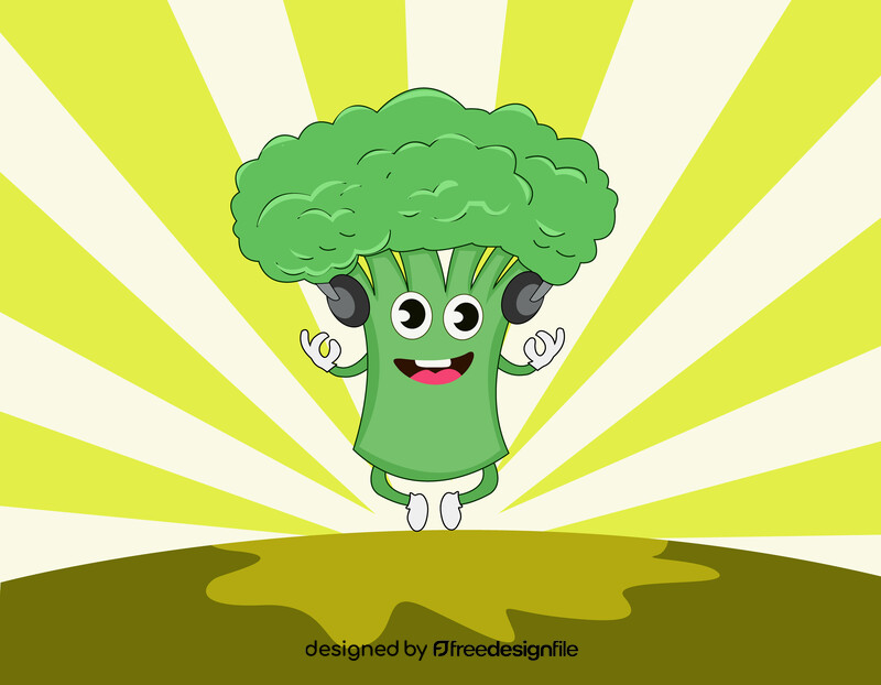 Broccoli doing yoga vector