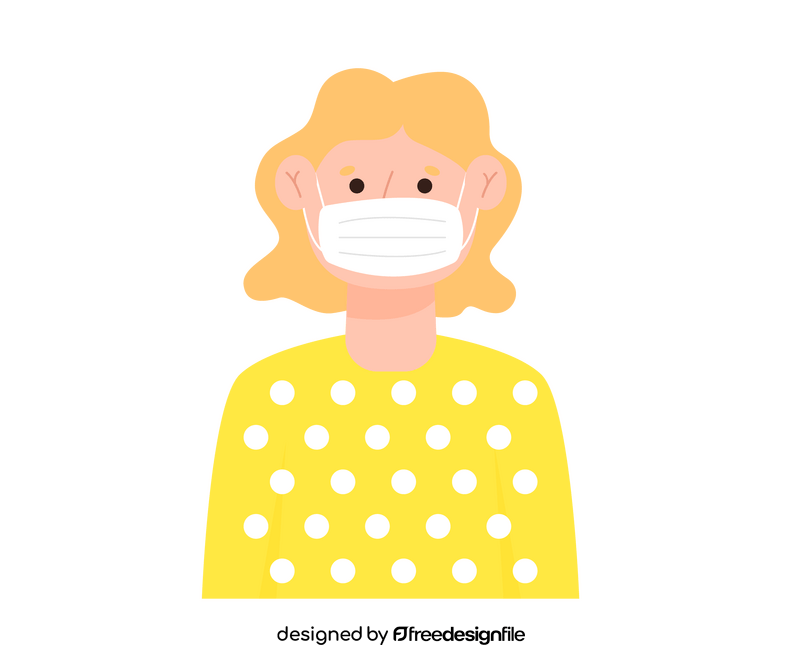 Cartoon girl with mask clipart