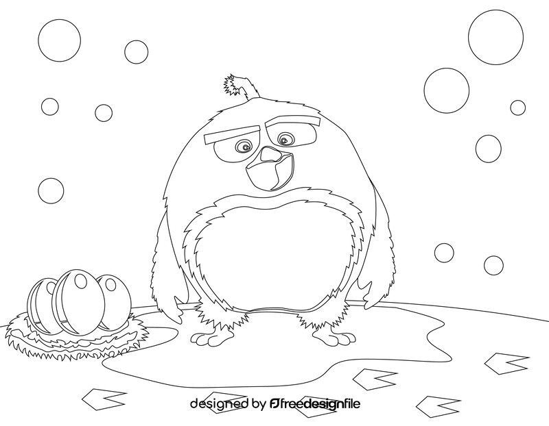 Angry birds bomb drawing black and white vector