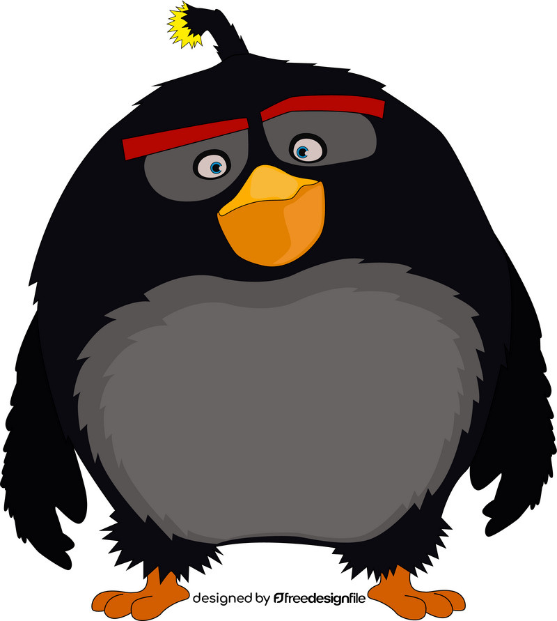 Angry birds bomb drawing clipart
