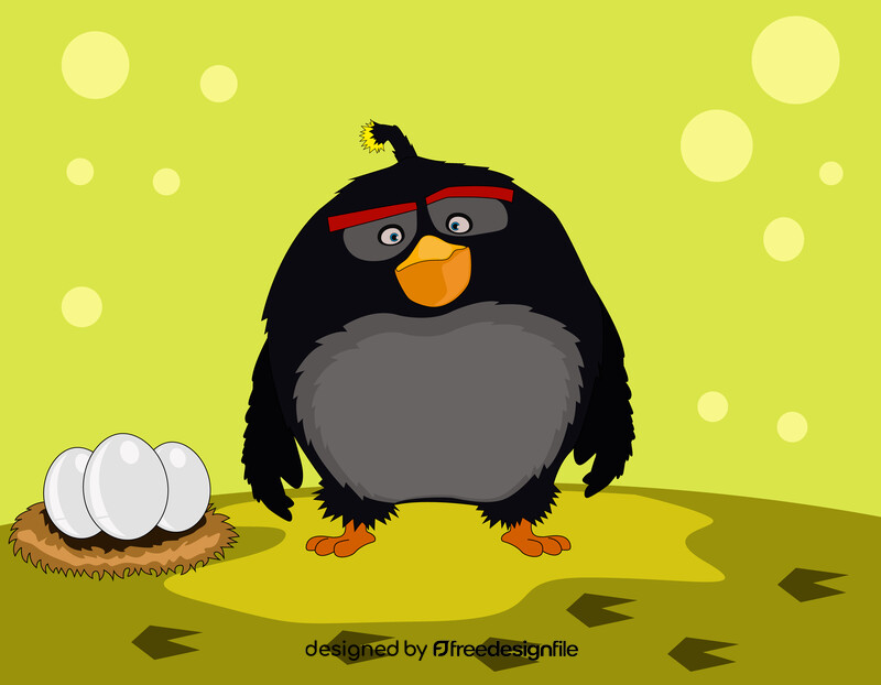 Angry birds bomb drawing vector