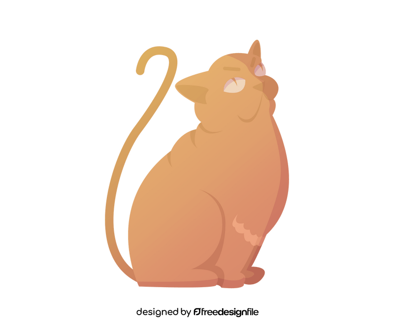 Sitting cat cartoon clipart