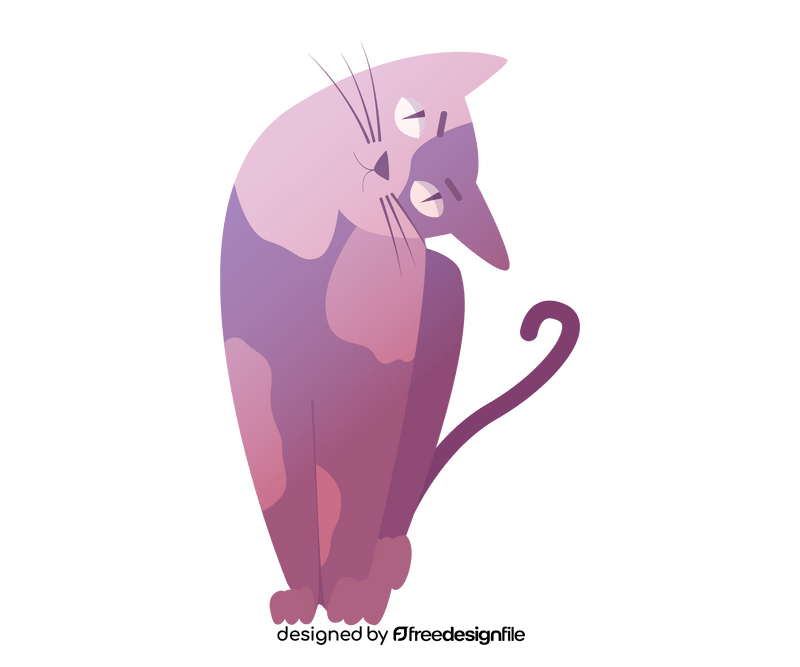 Purple cat clipart