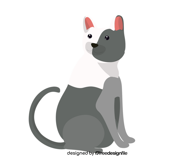 Sitting cat cartoon clipart