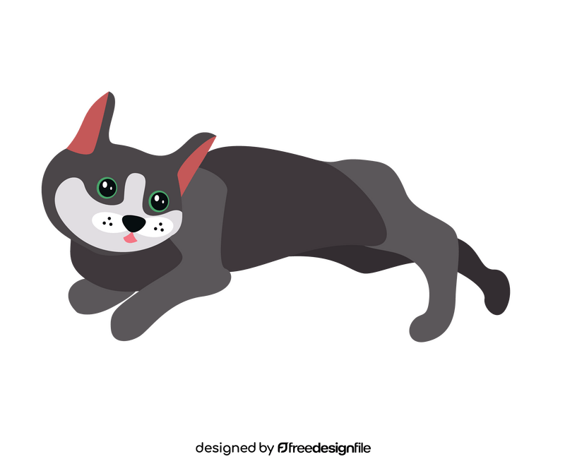 Lying cat clipart