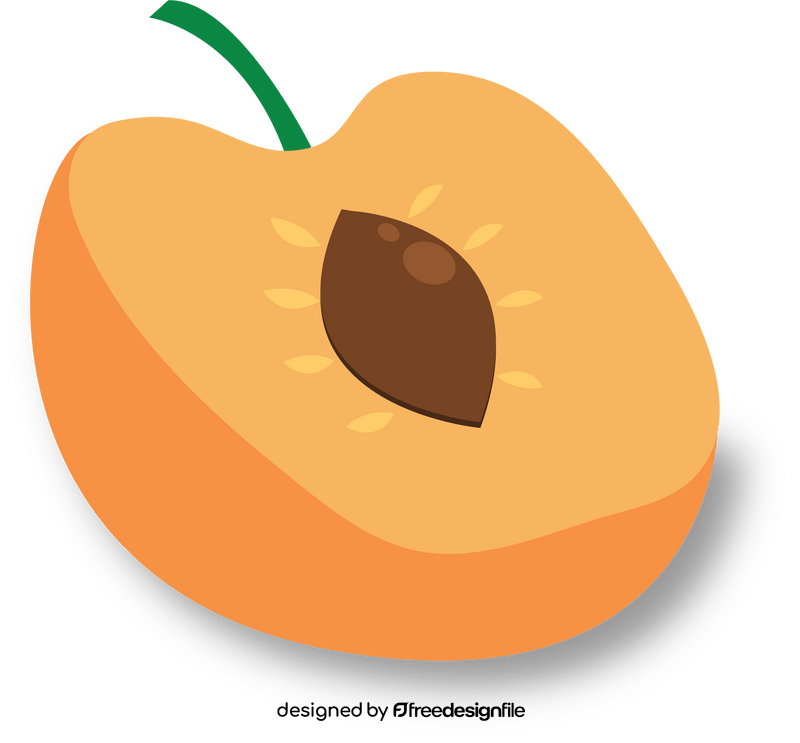Apricot Sliced in Half clipart