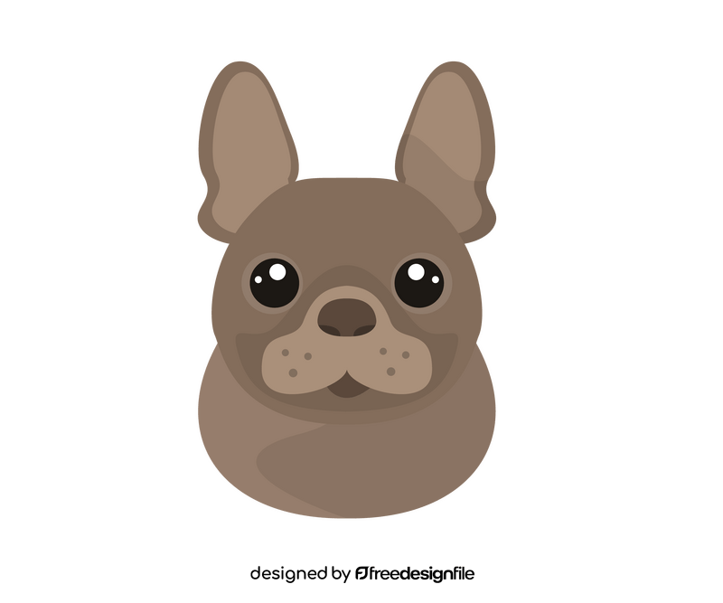 Cute brown dog face clipart