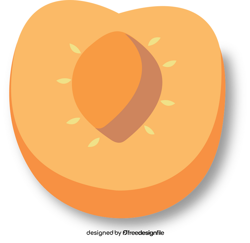 Half Apricot clipart