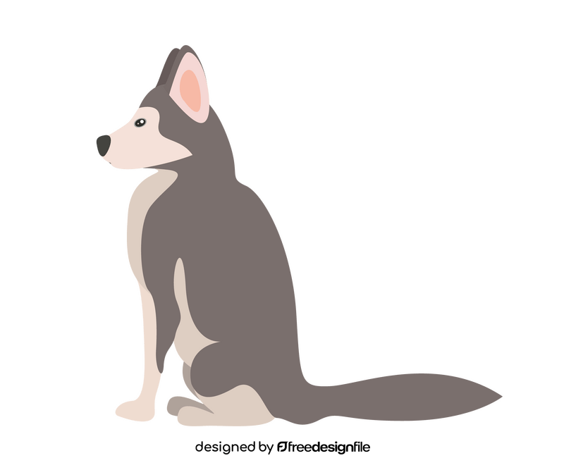 Sitting husky puppy clipart