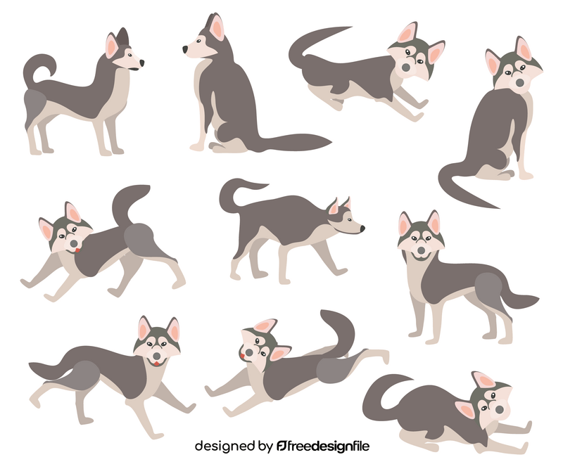 Husky dogs, free puppies vector