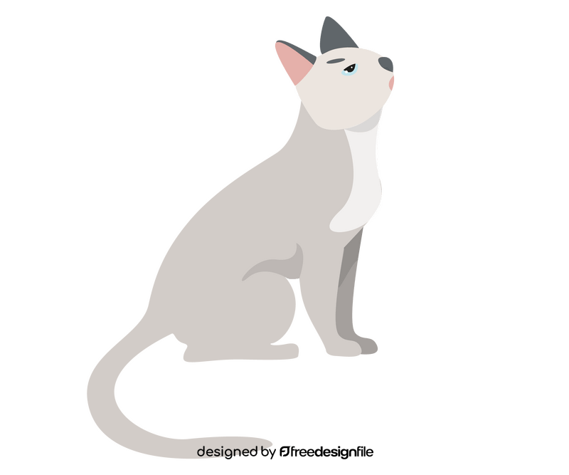 Light gray cat illustration clipart