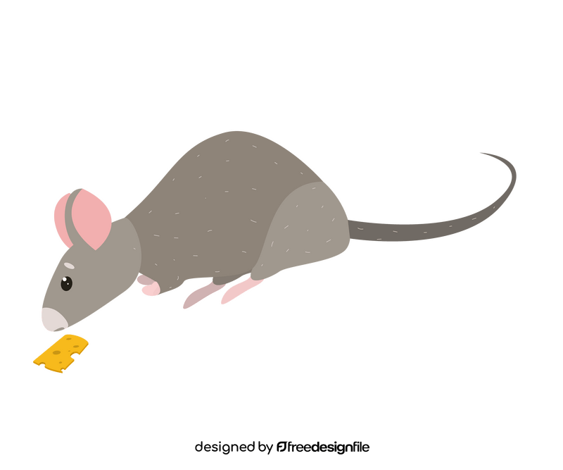 Mouse eating cheese clipart