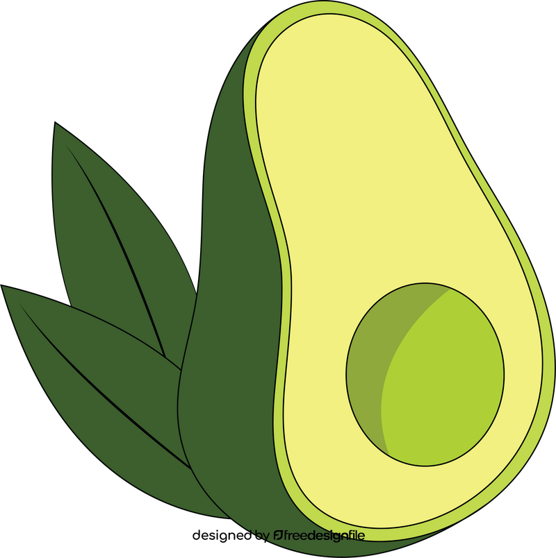Avocado with Leaves clipart