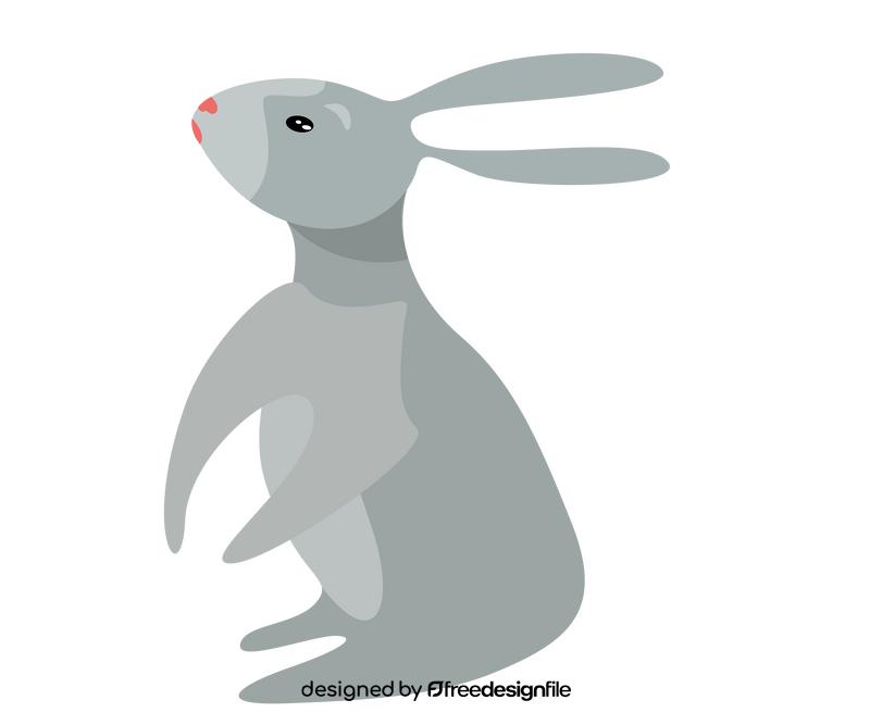 Free gray rabbit clipart