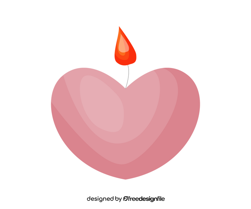 Heart shaped, romantic candle clipart