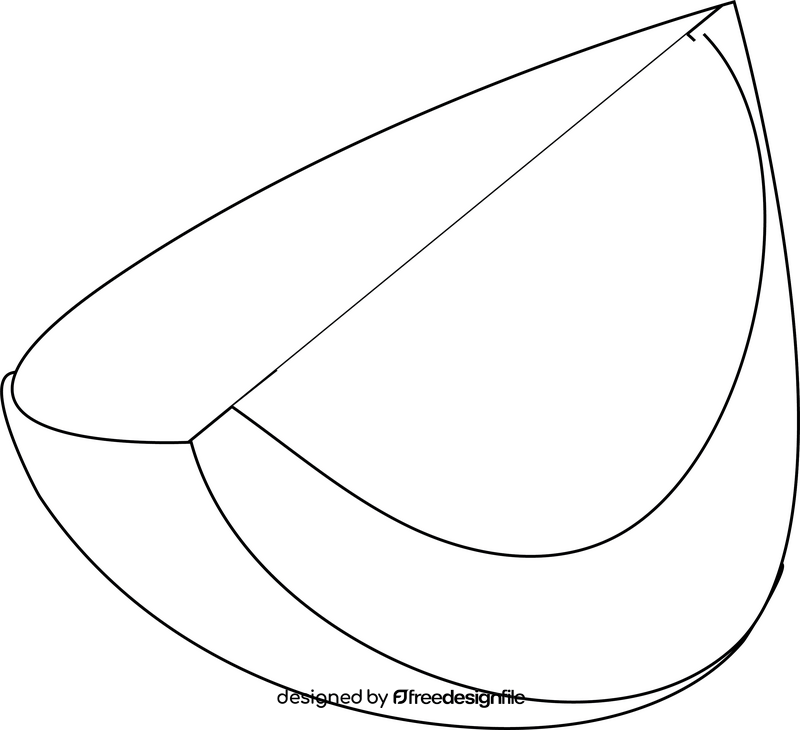 Beet Slice black and white clipart