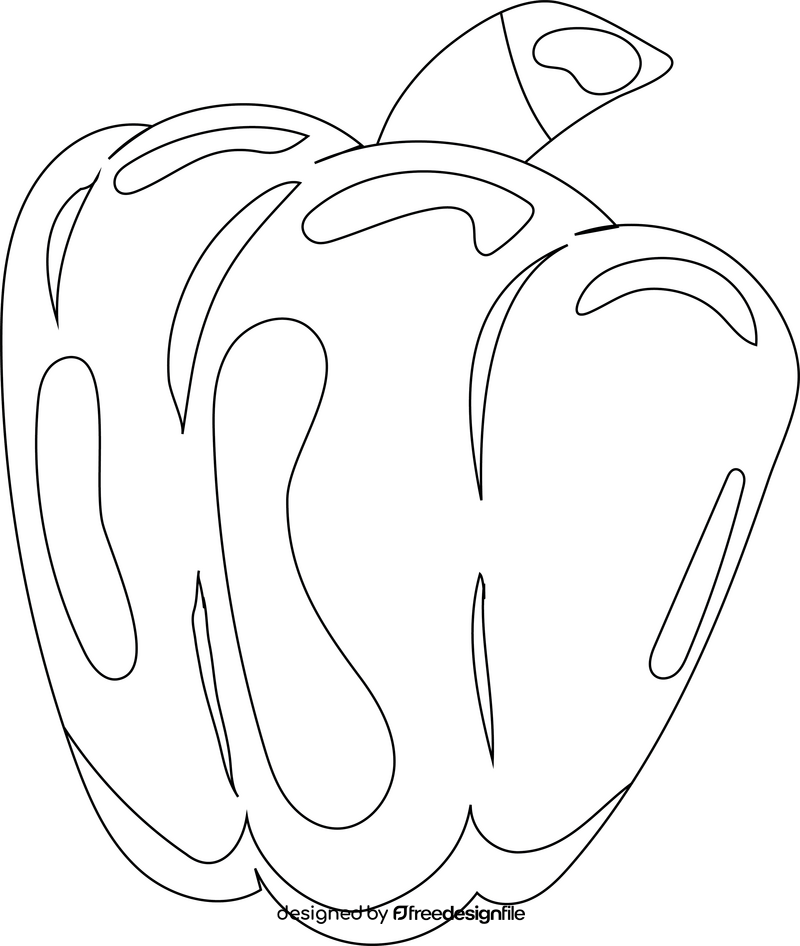 Bell Pepper black and white clipart