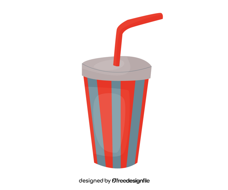 Soda drink in paper cup clipart