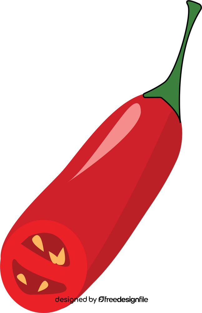 Red Chili Pepper Cut in Half clipart