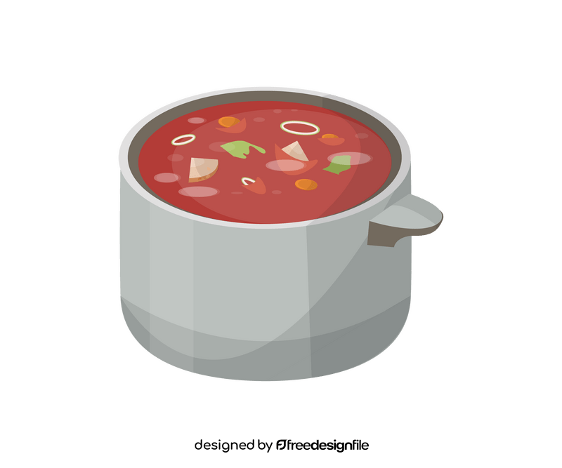 Russian borscht in caldron pot clipart