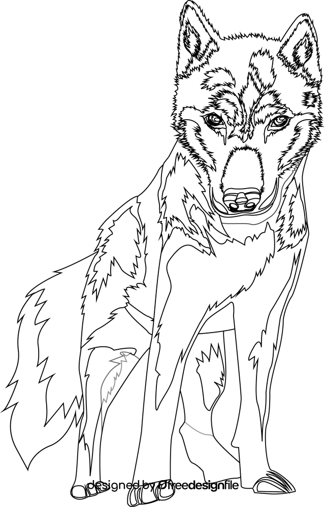 Sakhalin husky dog black and white clipart