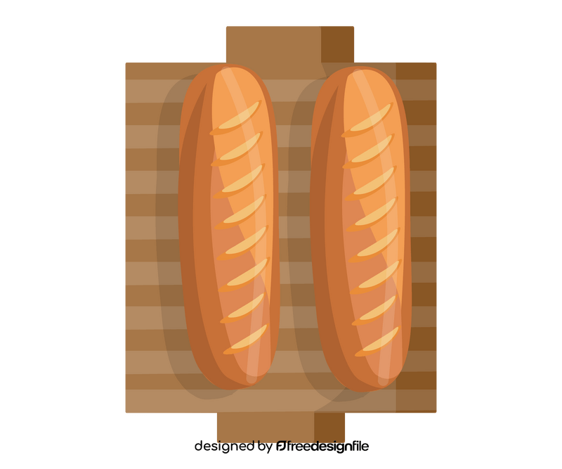 Bread on cutting board clipart