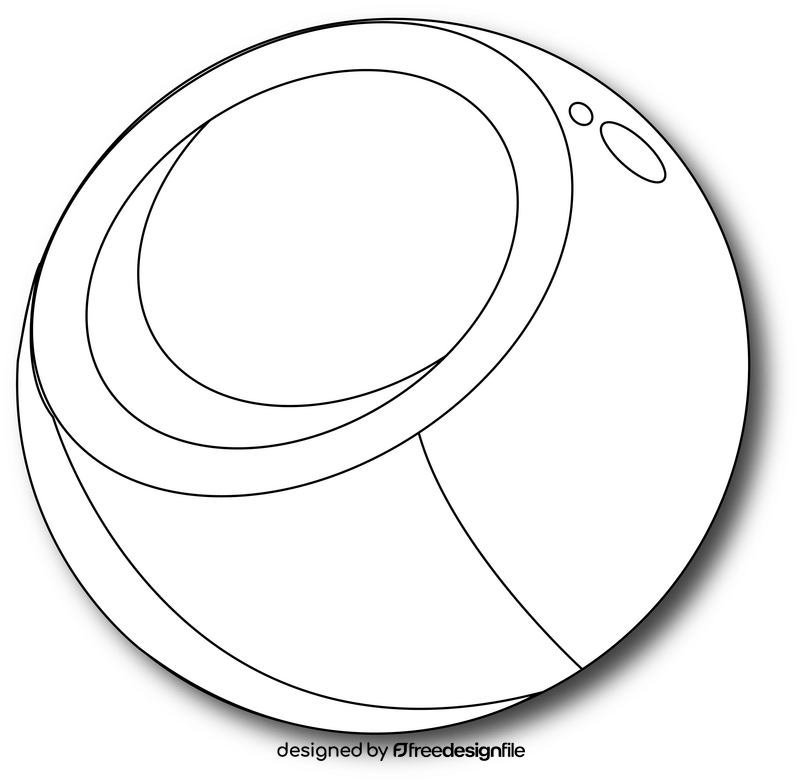 Opened Coconut black and white clipart