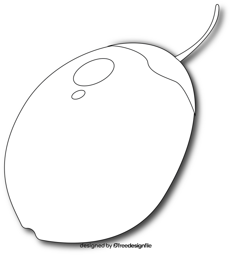 Coconut black and white clipart