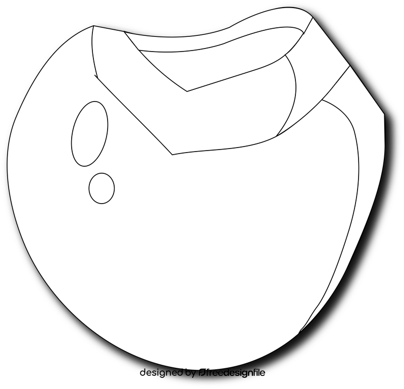 Opened Coconut black and white clipart