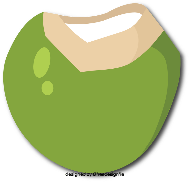 Opened Green Coconut clipart vector free download