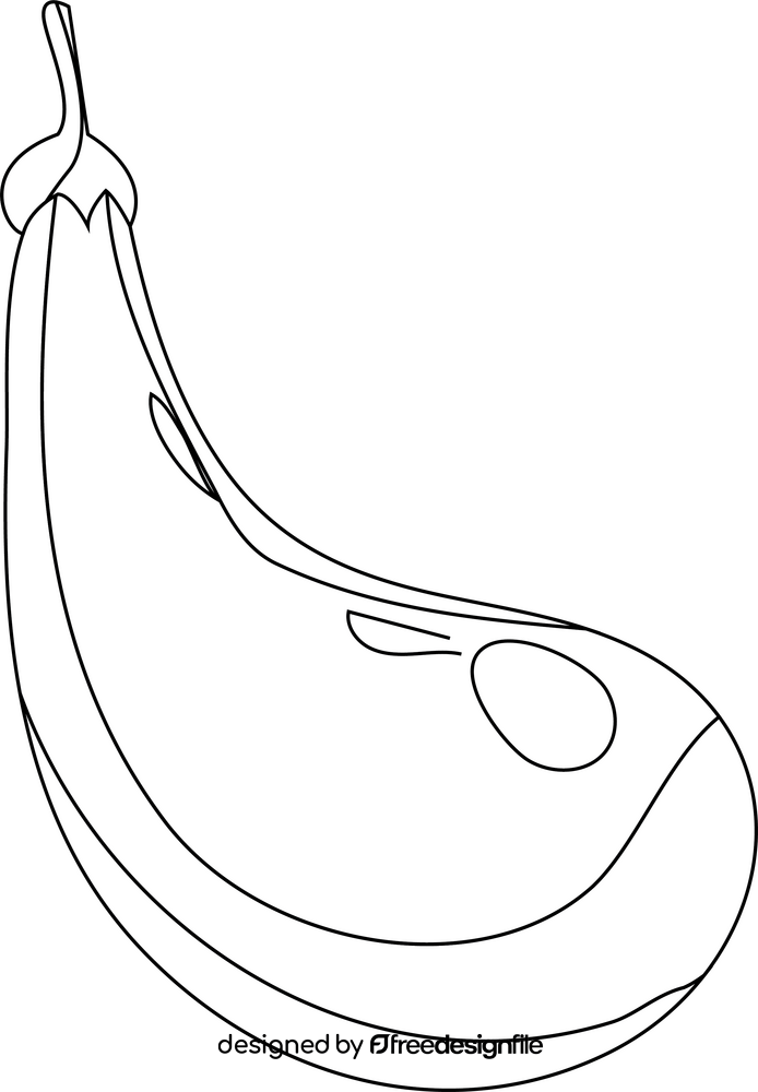 Eggplant black and white clipart