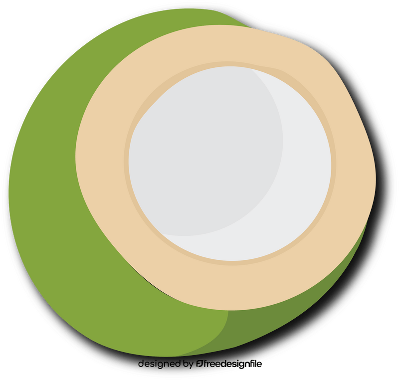Cut in Half Green Coconut clipart