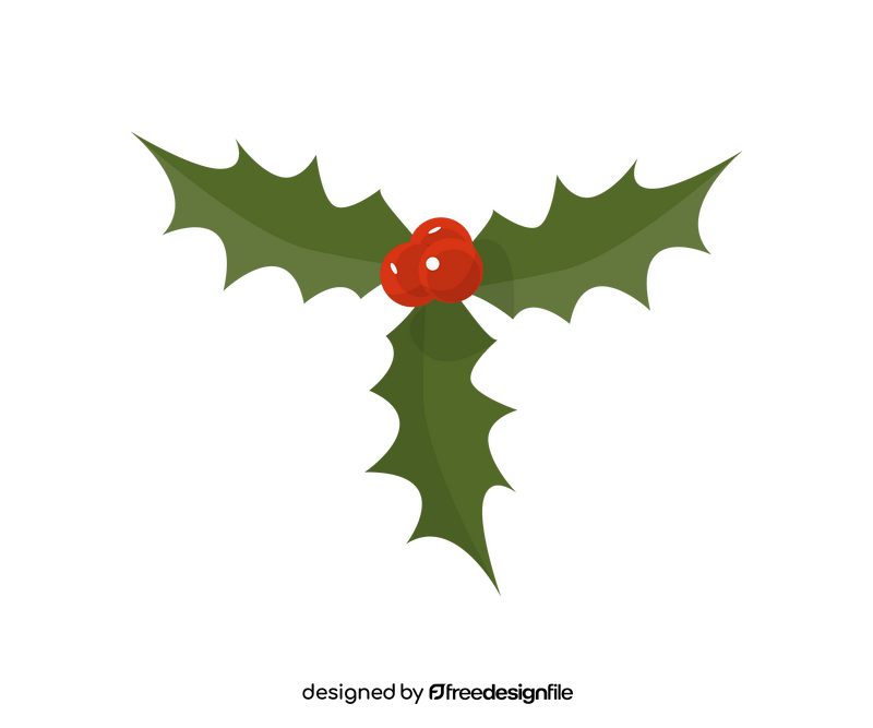 Holly berry Christmas leaves clipart