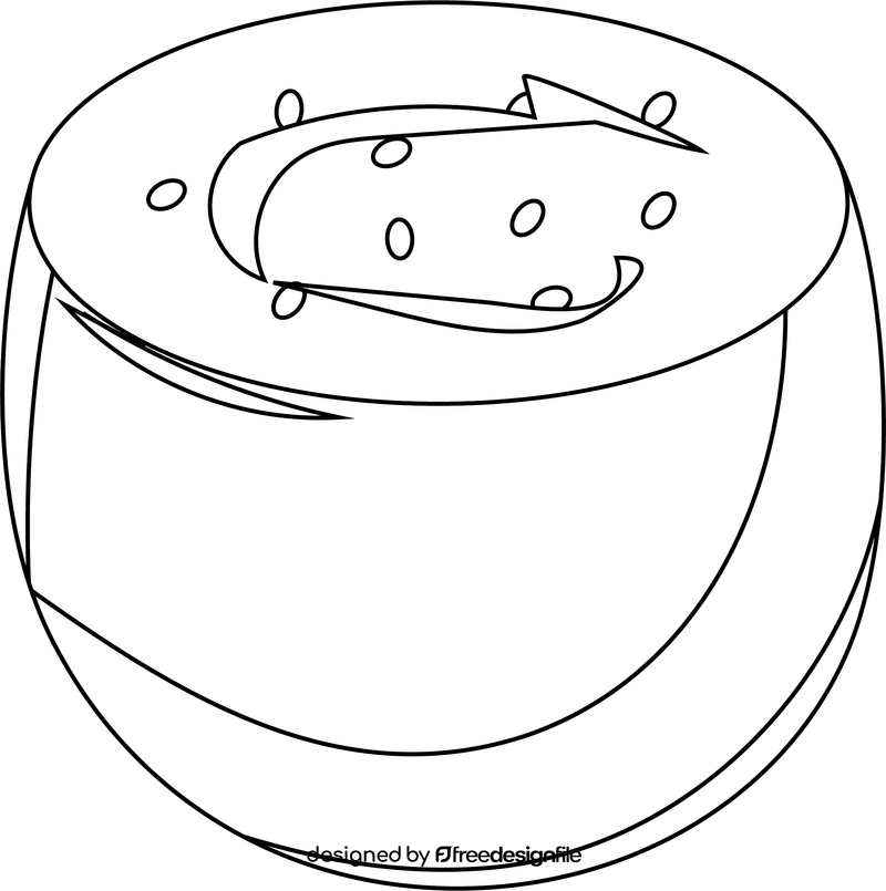Eggplant Cut in Half black and white clipart