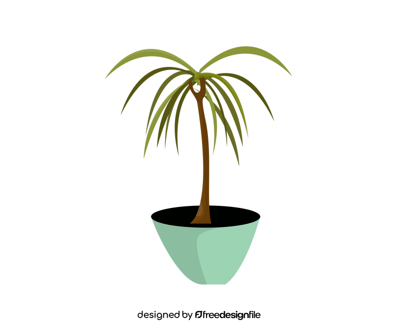 Potted palm plant clipart