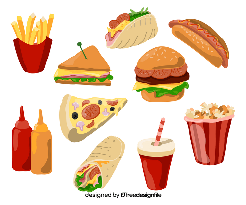 Fast food, junk food vector