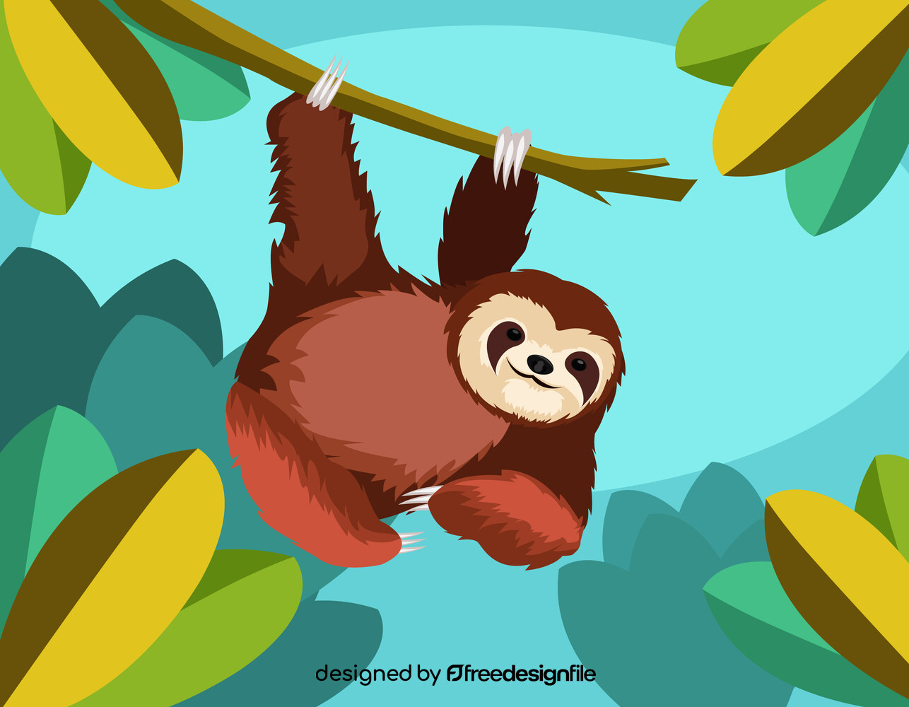 Cute sloth vector image