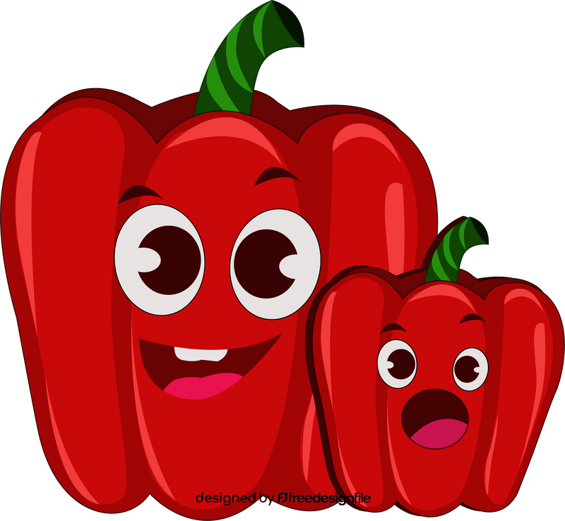 Cute red peppers clipart