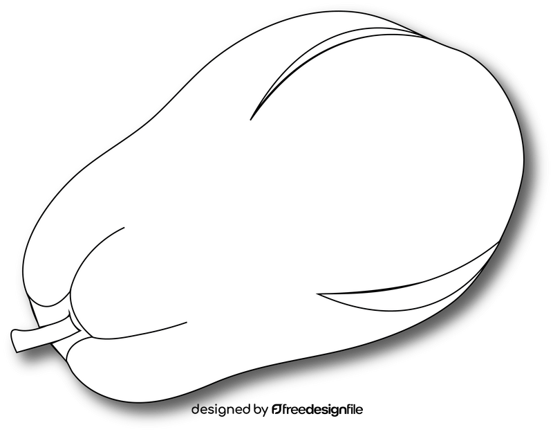 Papaya black and white clipart