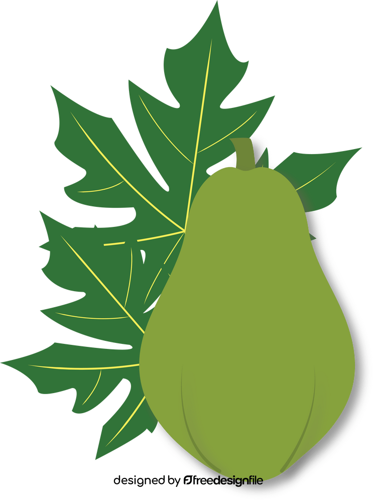 Papaya with Leaves clipart