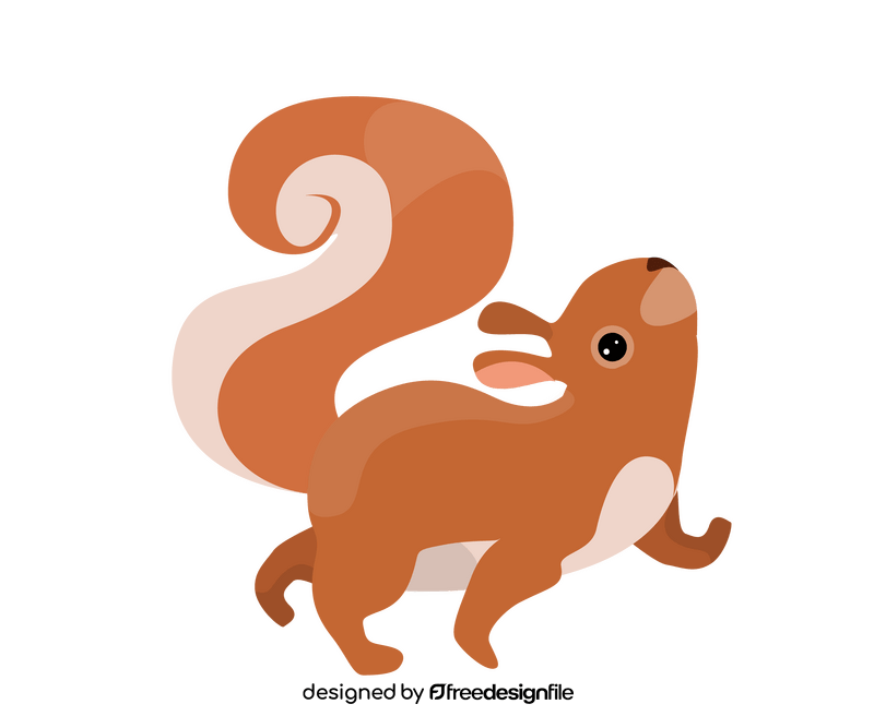 Cute squirrel walking clipart