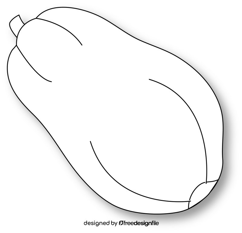 Papaya black and white clipart