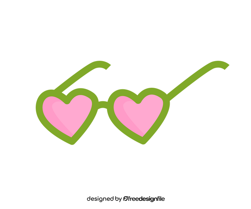 Heart shaped sunglasses drawing clipart