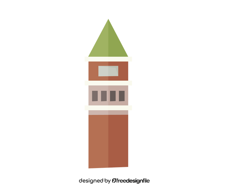 Italian tower illustration clipart