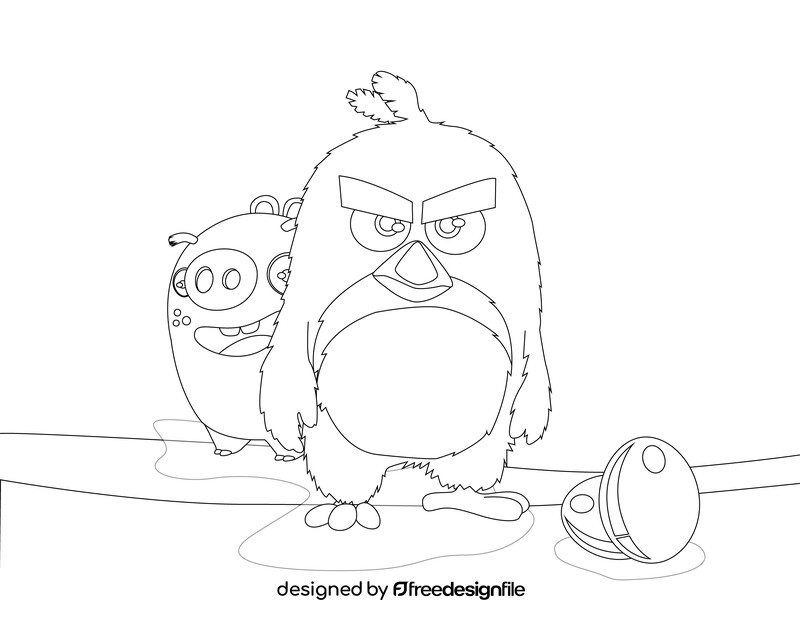 Angry birds red black and white vector