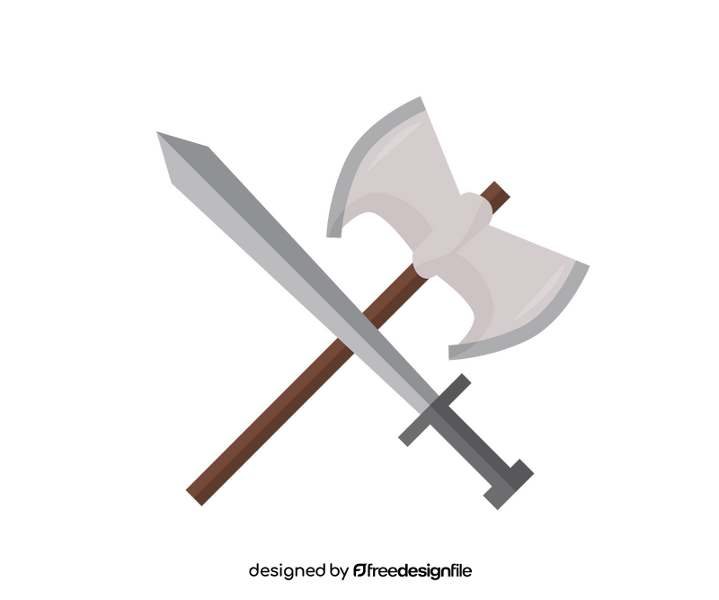 Valkyrie battle axe and sword clipart