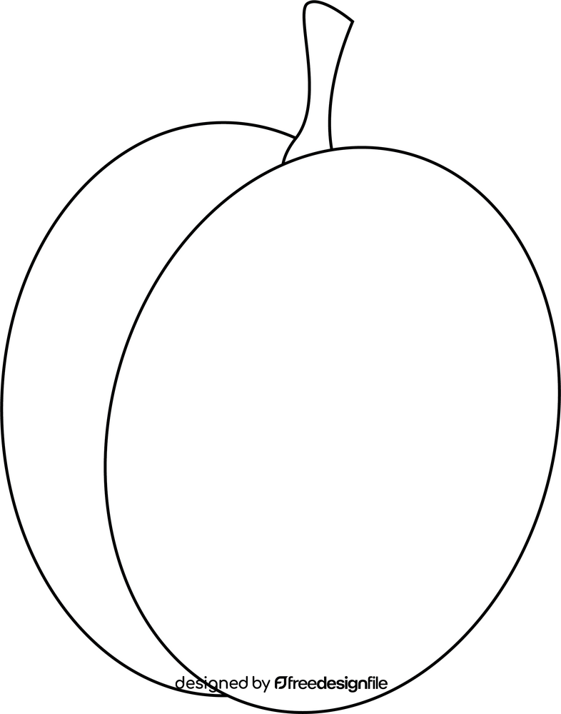 Plum black and white clipart