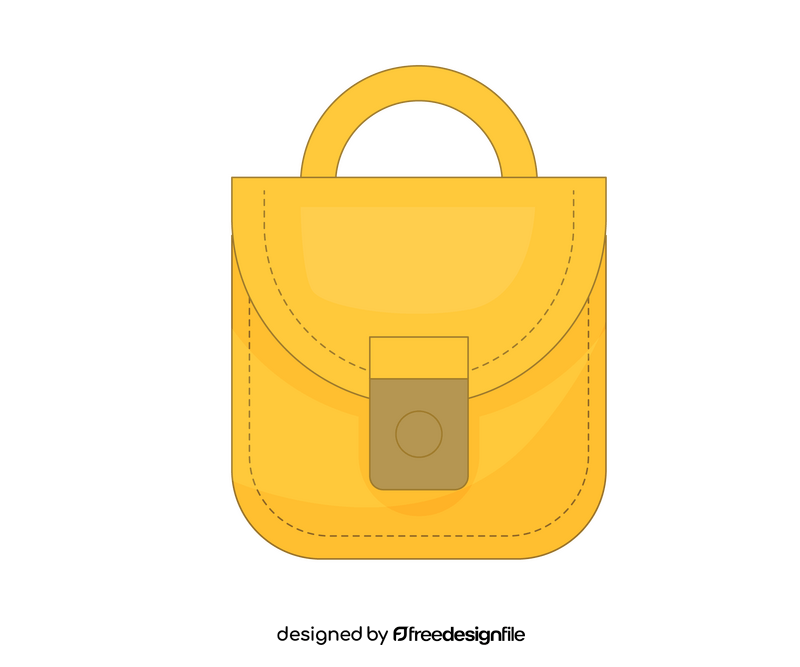 Yellow women saddle bag clipart